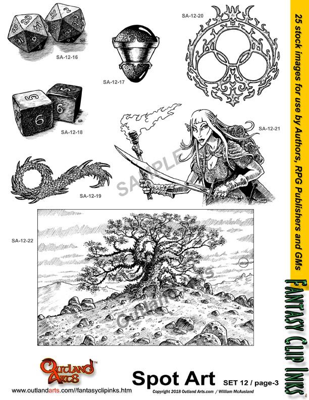 Fantasy Clip Inks Spot Art Set 12 Outland Arts Fantasy Clip Inks